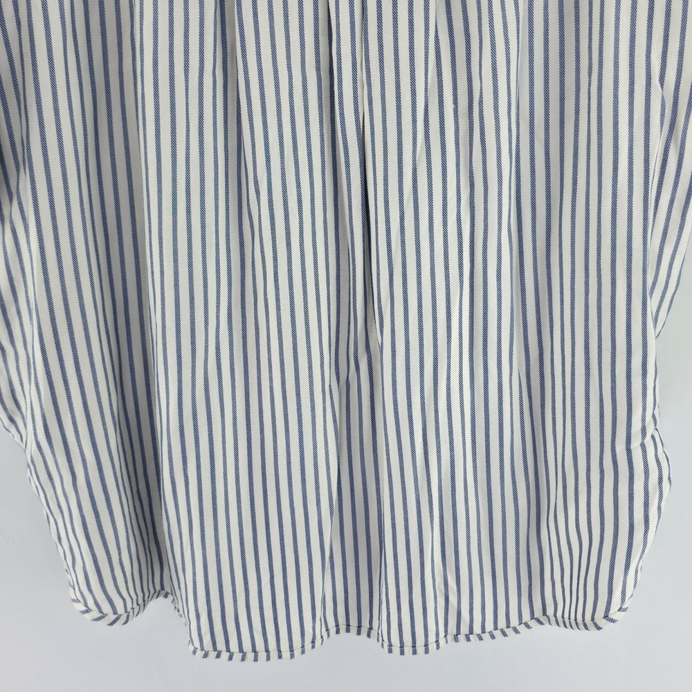 Madewell Central Shirt Women Medium Blue White Striped Dolman Sleeve Button Up - Picture 13 of 13